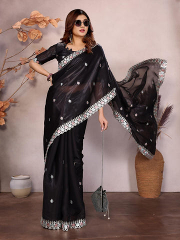 Ethnic Motifs Zari Woven Design Banarasi Saree